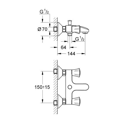 GROHE 25450001 - COSTA L ammehana DN 15, kiiltävä kromi