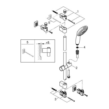 GROHE 26032001 - Suihkusetti VITALIO START 110 600 mm kiiltävä kromi