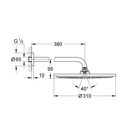 GROHE 26066GN0 - Sadesuihkupää RAINSHOWER COSMOPOLITAN 310 380 mm kullanvärinen