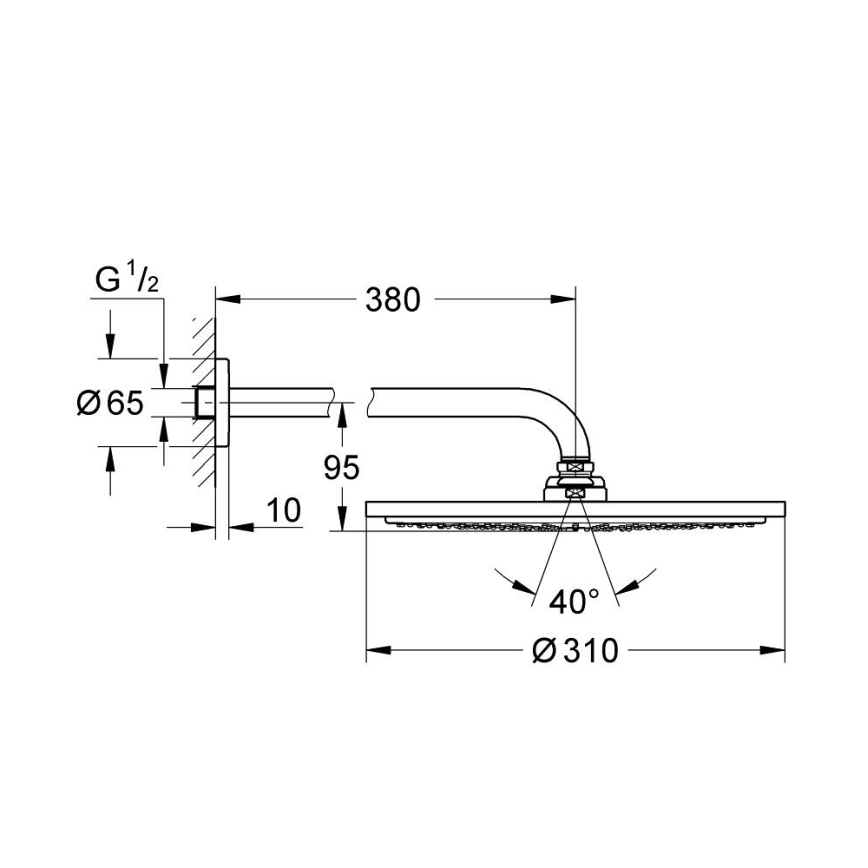 GROHE 26066GN0 - Sadesuihkupää RAINSHOWER COSMOPOLITAN 310 380 mm kullanvärinen