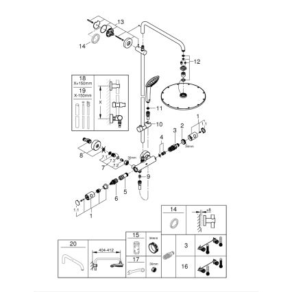 GROHE 26075DA0 - Suihkusetti EUPHORIA 310 pronssinvärinen