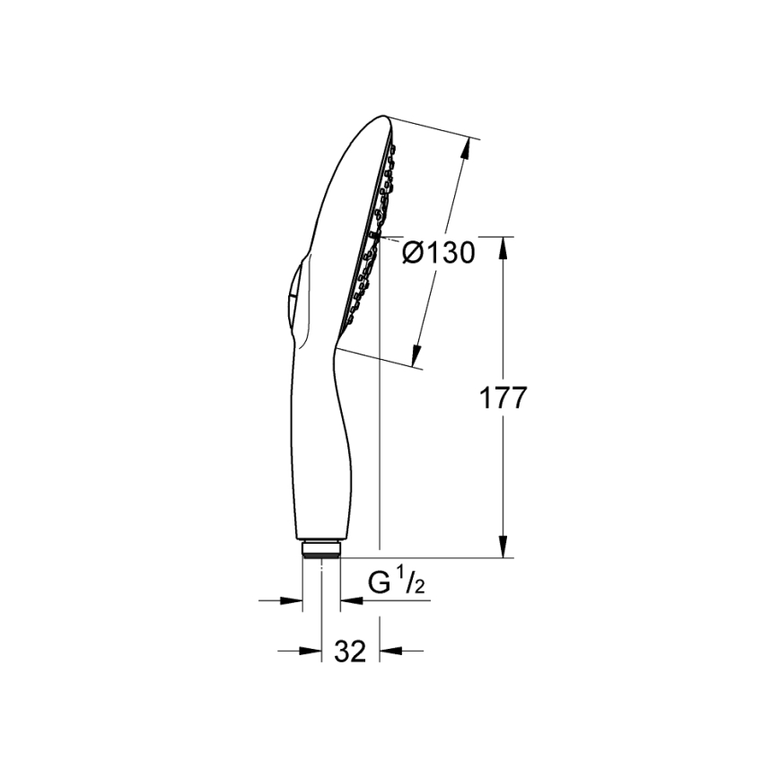 GROHE 26107000 - VITALIO RAIN 130 mm käsisuihku, kiiltävä kromi