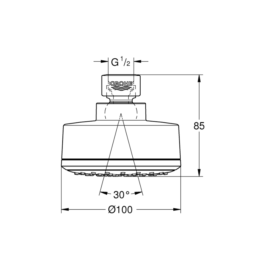 GROHE 26366001 - RAINSHOWER-suihkunpää 210 mm, kiiltävä kromi