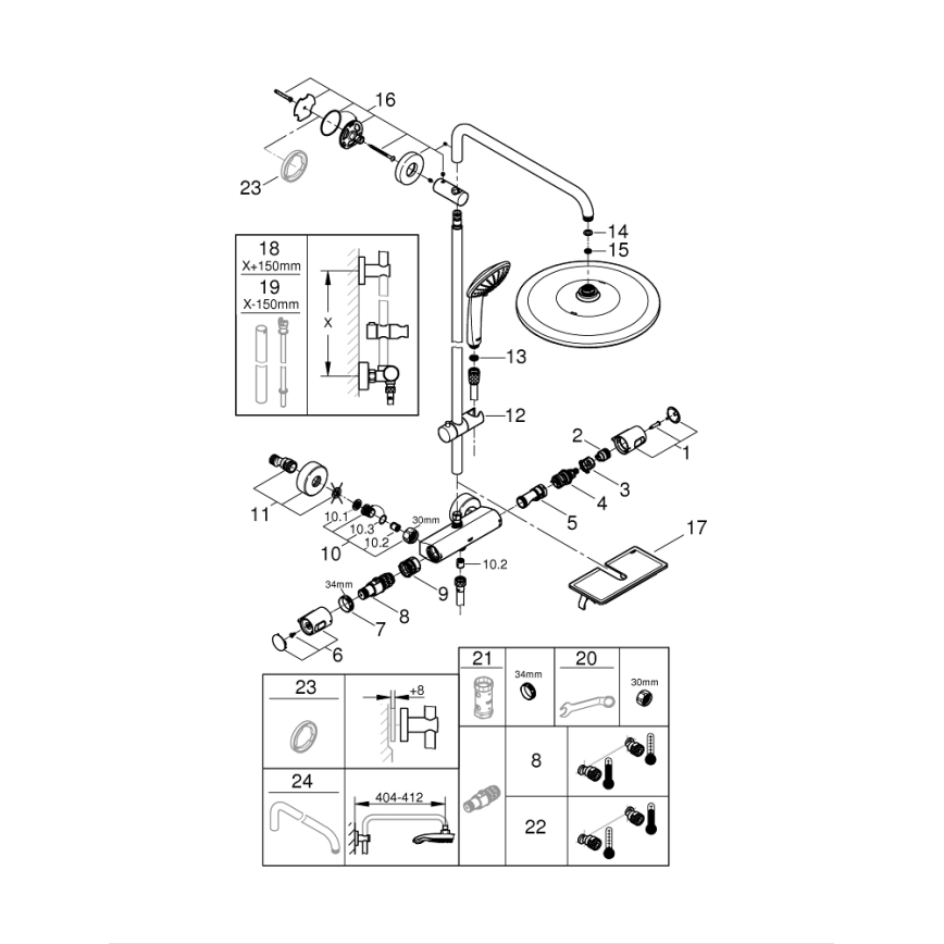 GROHE 26401001 - Suihkusetti VITALIO JOY SYSTEM 310 kiiltävä kromi