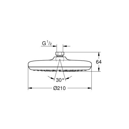 GROHE 26410000 - TEMPESTA 210 mm suihkupää, kiiltävä kromi