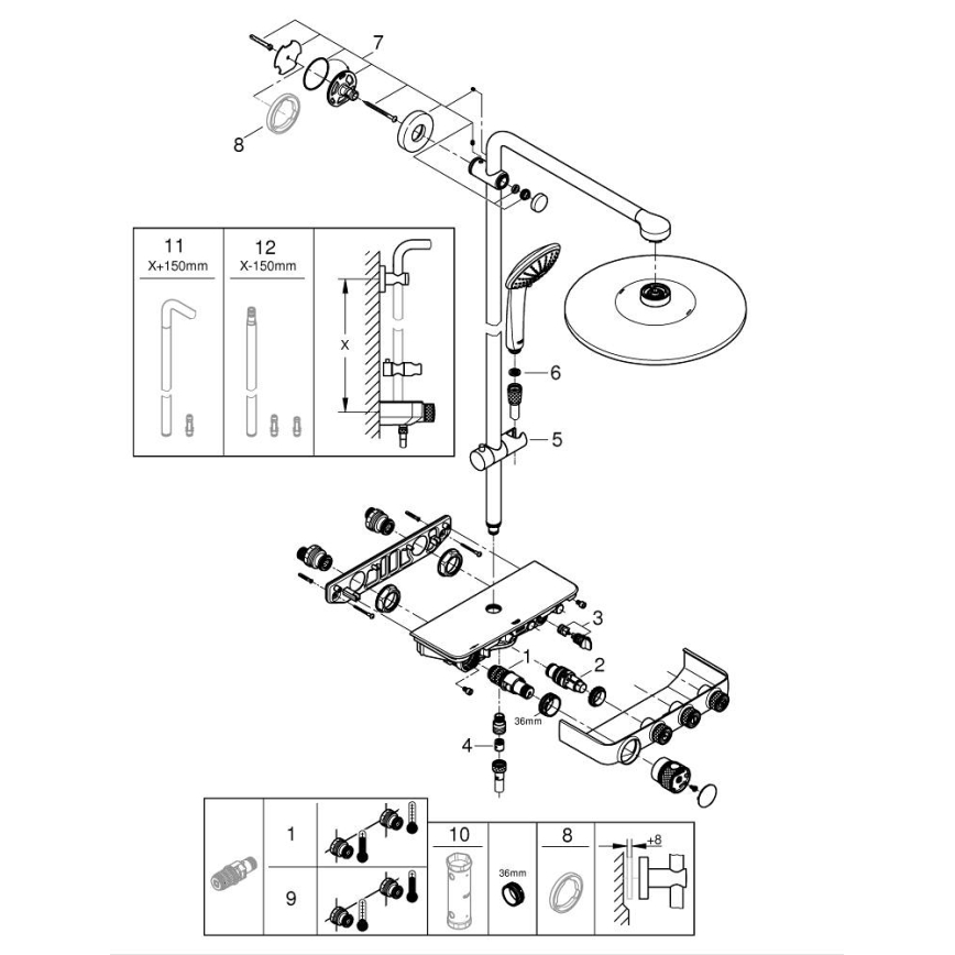 GROHE 26507000 - Suihkujärjestelmä EUPHORIA SMARTCONTROL 310 DUO kiiltävä kromi