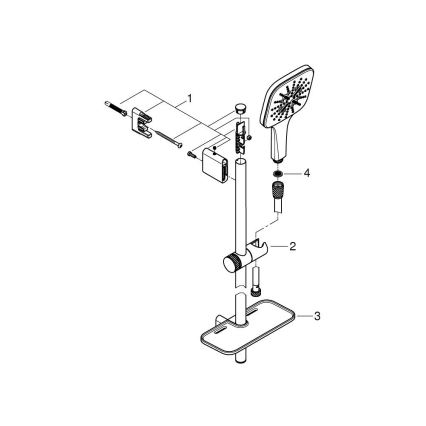 GROHE 26584000 - Suihkusetti RAINSHOWER SMARTACTIVE 130 CUBE 600 mm kromi
