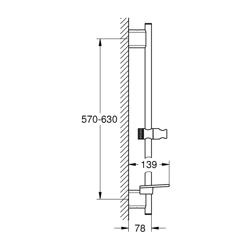 GROHE 26599000 - Suihkutanko VITALIO SMARTACTIVE 600 mm kiiltävä kromi