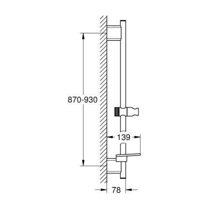 GROHE 26603DA0 - RAINSHOWER SMARTACTIVE 900 mm suihkutanko, kuparinvärinen