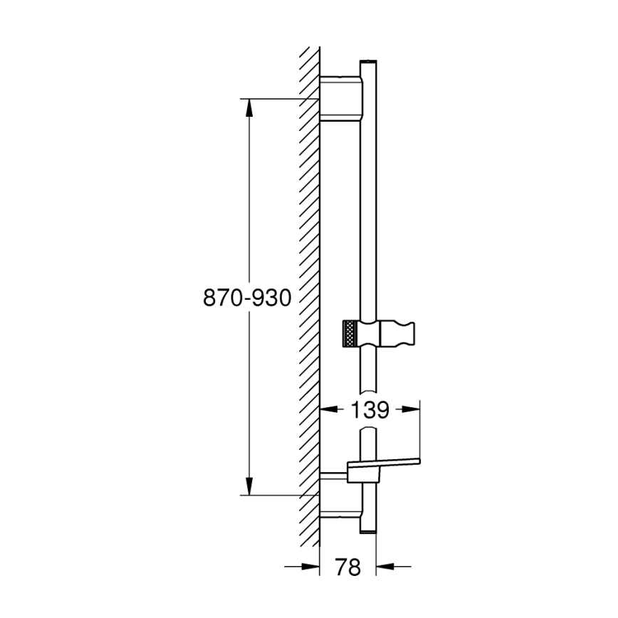 GROHE 26603DA0 - RAINSHOWER SMARTACTIVE 900 mm suihkutanko, kuparinvärinen