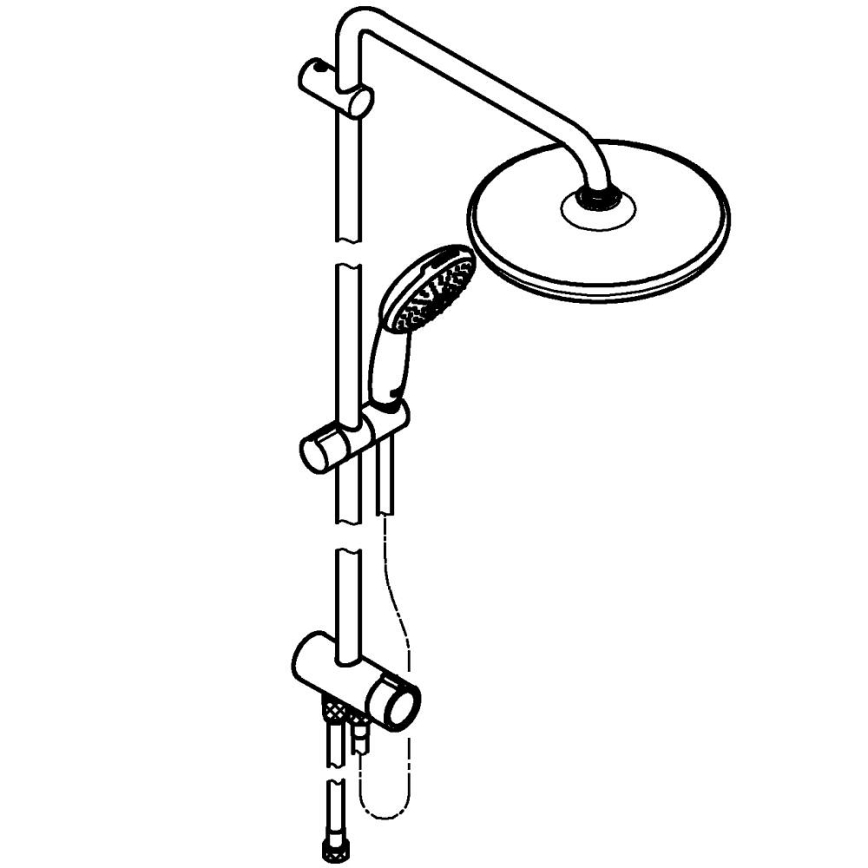 GROHE 26680001 - VITALIO START SYSTEM 250 390 mm suihkujärjestelmä, metallinen, kromattu