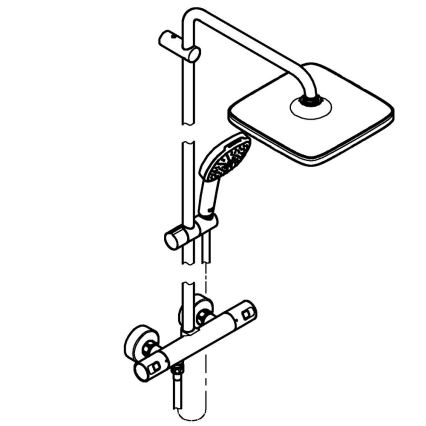 GROHE 266962431 - Suihkujärjestelmä VITALIO COMFORT 250 250 × 250 mm musta