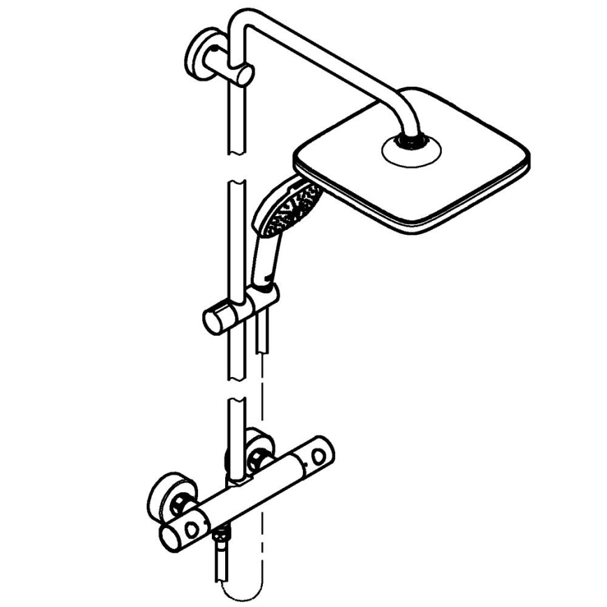 GROHE 26697001 - Suihkujärjestelmä VITALIO COMFORT 250 250 × 250 mm kiiltävä kromi
