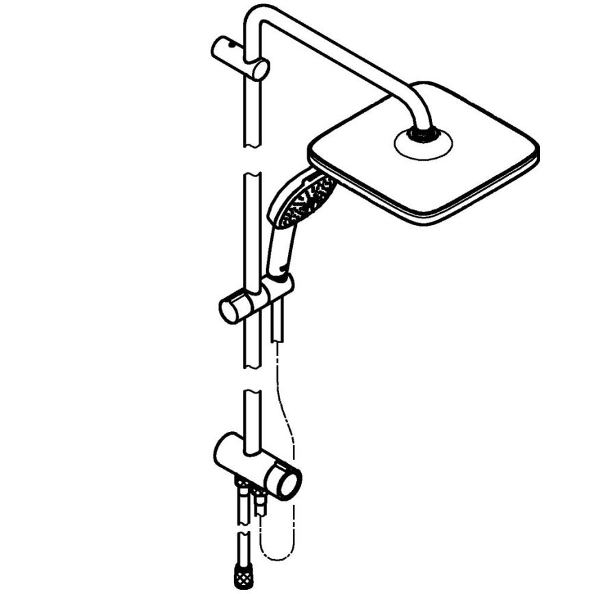 GROHE 266982431 - VITALIO COMFORT 250 390 mm musta suihkujärjestelmä