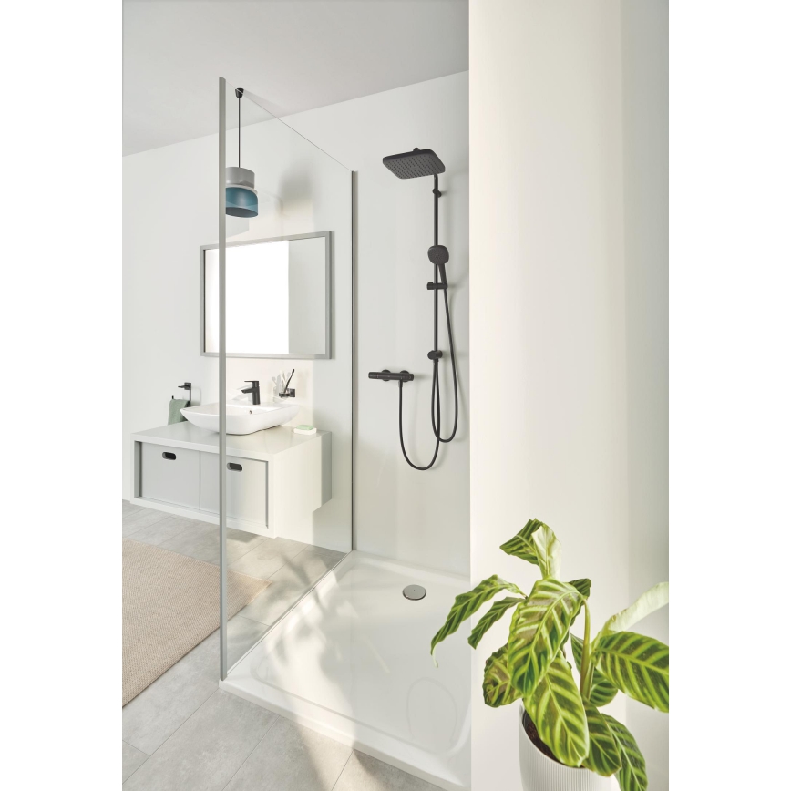 GROHE 266982431 - VITALIO COMFORT 250 390 mm musta suihkujärjestelmä