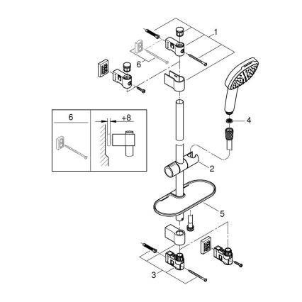 GROHE 26929001 - Suihkusetti VITALIO COMFORT 110 600 mm kiiltävä kromi