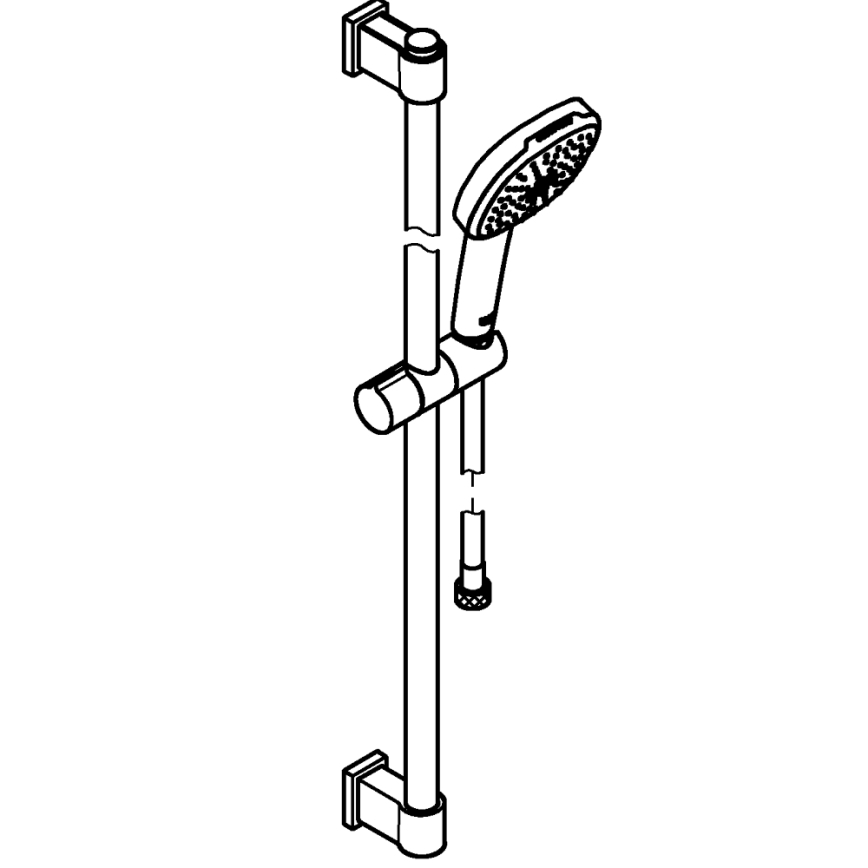 GROHE 26931001 - VITALIO COMFORT 110 900 mm suihkusetti, kiiltävä kromi
