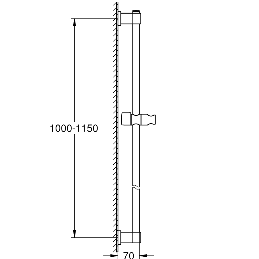 GROHE 26970001 - VITALIO UNIVERSAL suihkupylväs 1150 mm, kiiltävä kromi