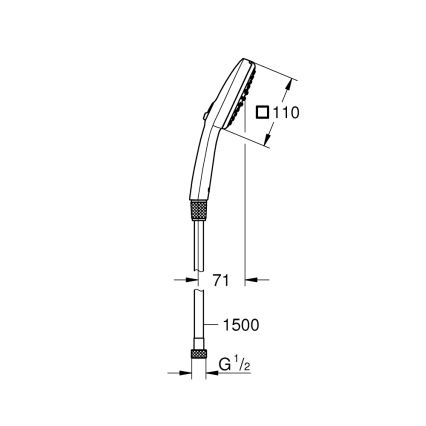 GROHE 26973001 - Käsisuihku VITALIO COMFORT 110 110 mm kiiltävä kromi