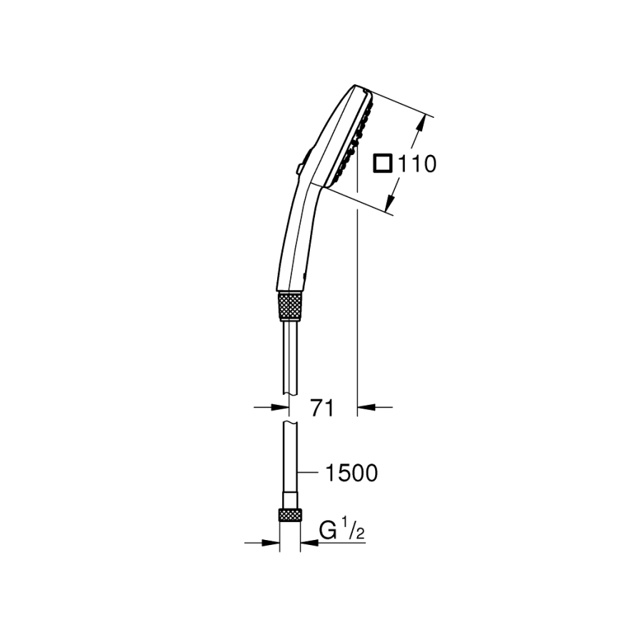 GROHE 26973001 - Käsisuihku VITALIO COMFORT 110 110 mm kiiltävä kromi