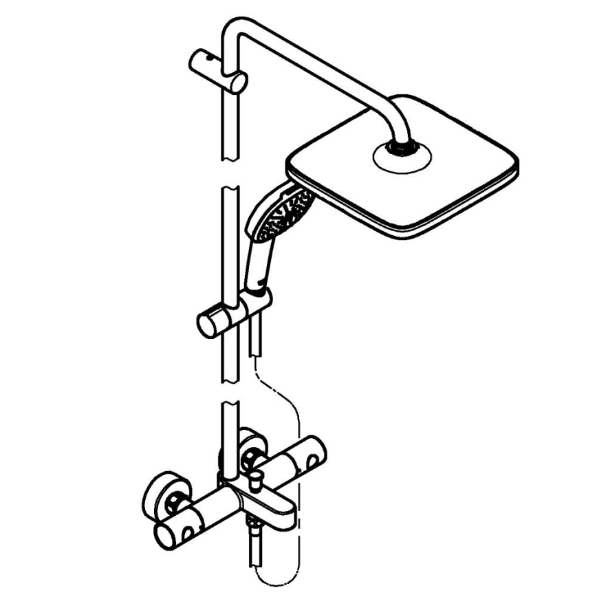 GROHE 269842431 - VITALIO COMFORT 250 suihkujärjestelmä 250 × 250 mm musta