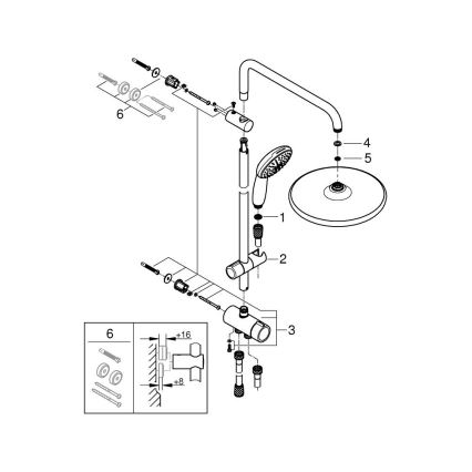 GROHE 26989001 - VITALIO START SYSTEM 250 390 mm suihkujärjestelmä, kiiltävä kromi