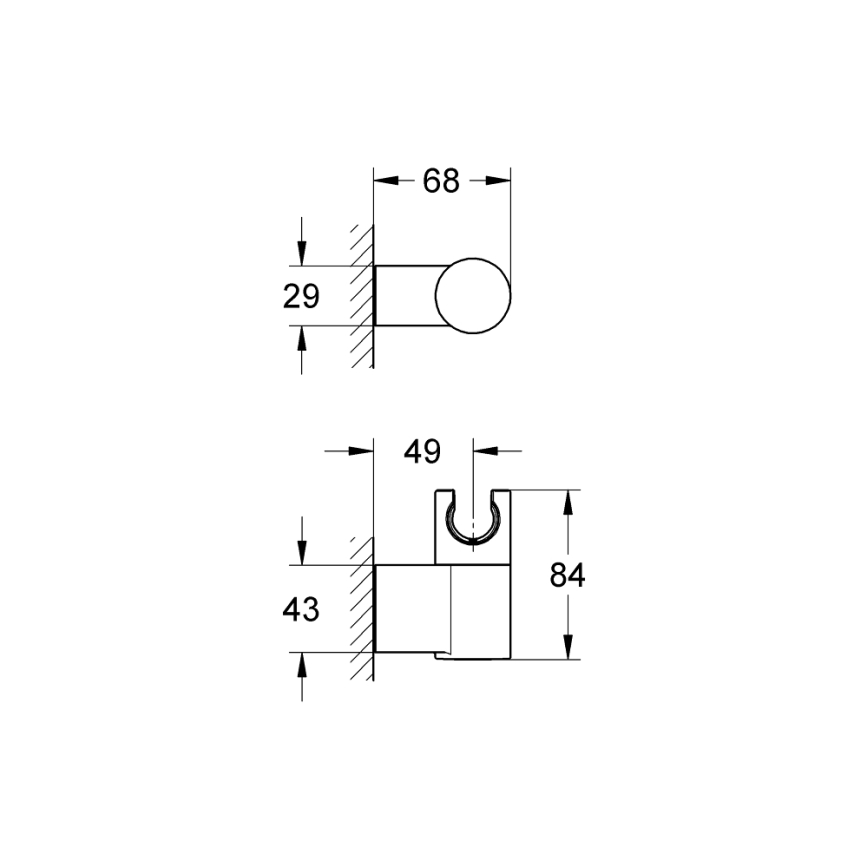 GROHE 27055000 - Seinäkiinnitteinen RAINSHOWER-suihkuteline, kiiltävä kromi