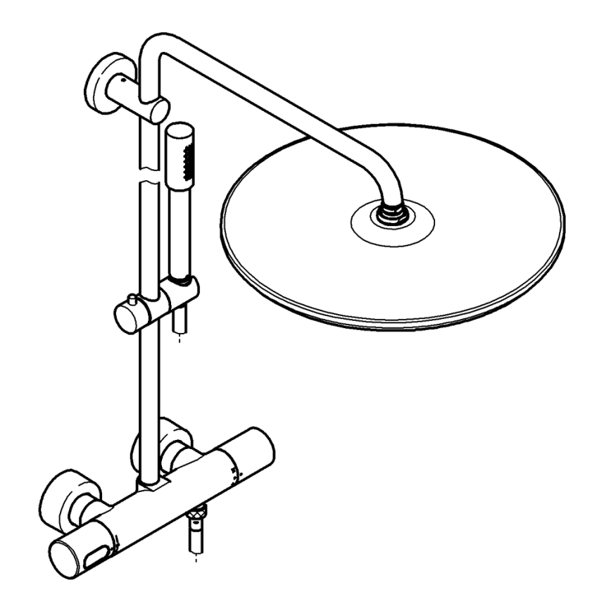 GROHE 27174001 - Suihkujärjestelmä RAINSHOWER SYSTEM 400 450 mm kiiltävä kromi