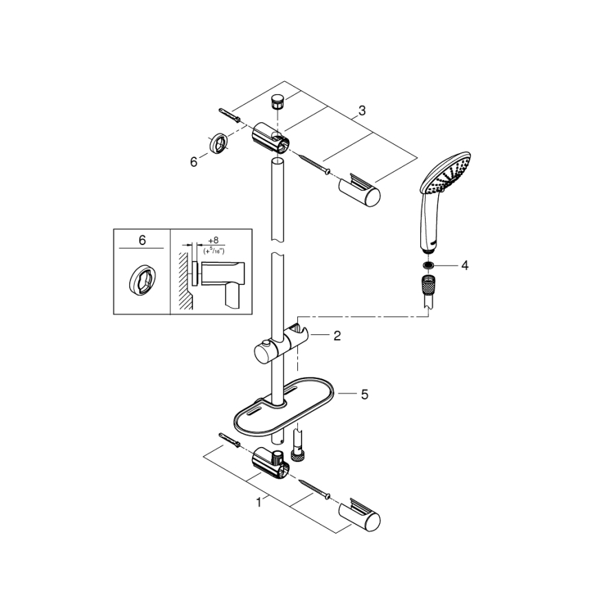 GROHE 27227001 - Suihkusetti EUPHORIA 900 mm kiiltävä kromi