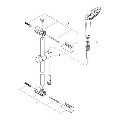 GROHE 27326000 - Suihkusetti VITALIO JOY 600 mm, kiiltävä kromi