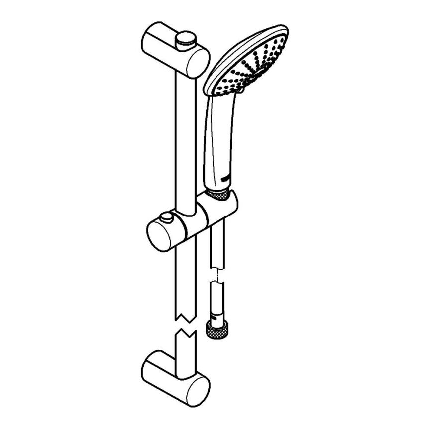 GROHE 27326000 - Suihkusetti VITALIO JOY 600 mm, kiiltävä kromi