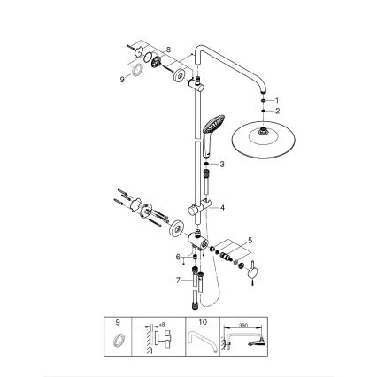 GROHE 27421002 - EUPHORIA 260 suihkujärjestelmä, kiiltävä kromi