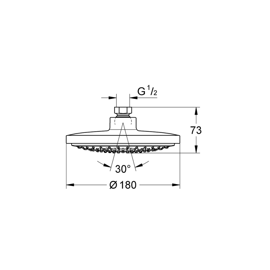 GROHE 27492000 - Sadesuihku EUPHORIA COSMOPOLITAN O 180 mm kiiltävä kromi