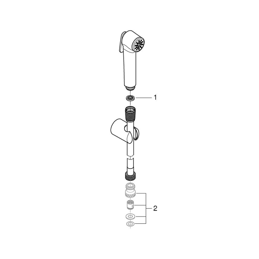 GROHE 27513A01 - Bidet-suihku TEMPESTA-F 1250 mm grafiitti