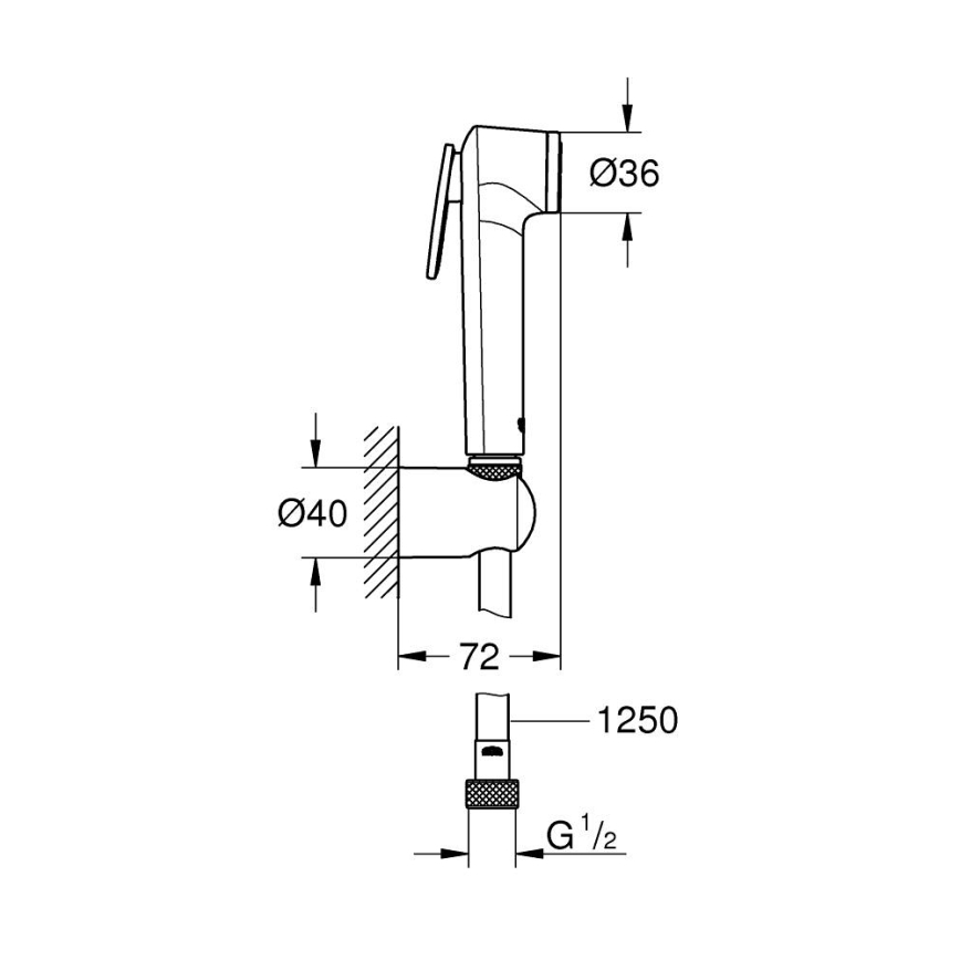 GROHE 27513GN1 - Käsipidettävä bidetsuihku 1250 mm, kultainen