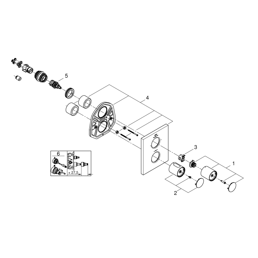 GROHE 27618000 - GROHTHERM F termostaattinen peitelevy, kiiltävä kromi