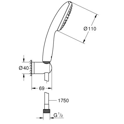 GROHE 27944001 - Suihkusetti VITALIO START 110 110 mm kiiltävä kromi
