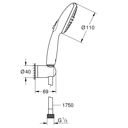 GROHE 27950001 - Suihkusetti VITALIO START 110 kiiltävä kromi