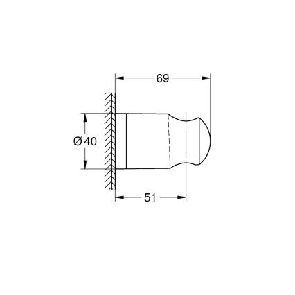 GROHE 27958001 - Seinään asennettava suihkuteline VITALIO UNIVERSAL, kiiltävä kromi
