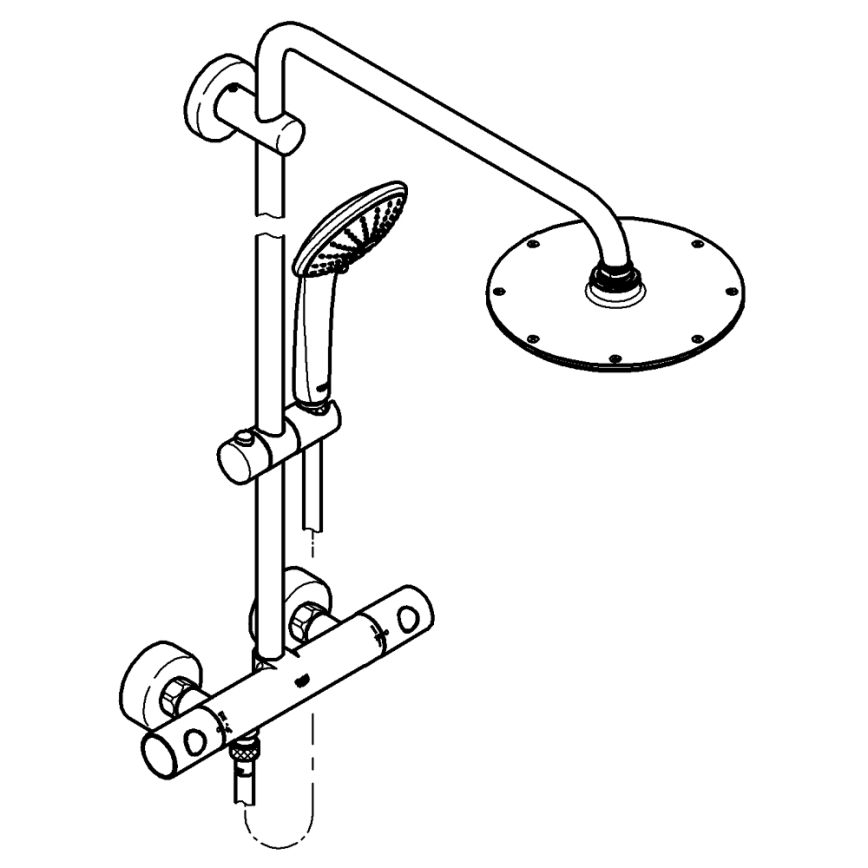 GROHE 27964000 - Suihkusetti EUPHORIA 210 mm kiiltävä kromi