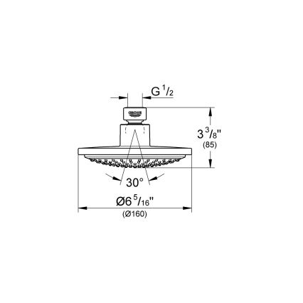 GROHE 28233000 - Suihkupää EUPHORIA COSMOPOLITAN 160, kiiltävä kromi