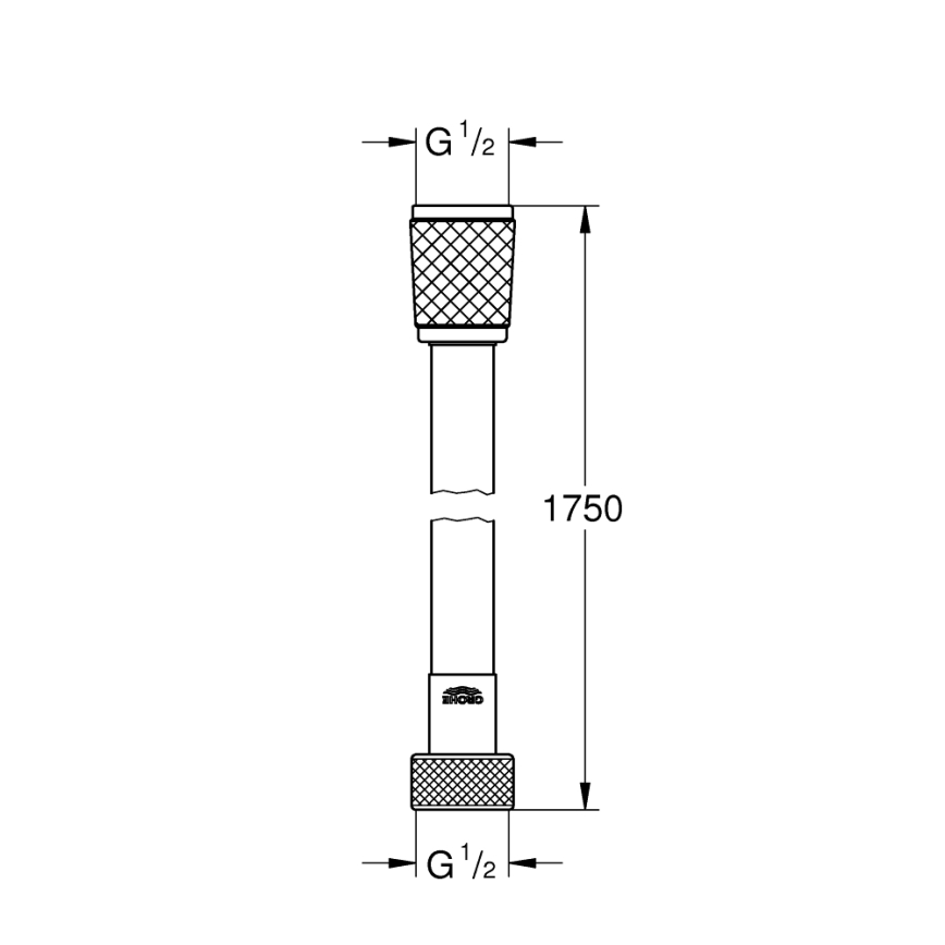 GROHE 287422432 - VITALIOFLEX TREND suihkuletku 1750 mm, musta