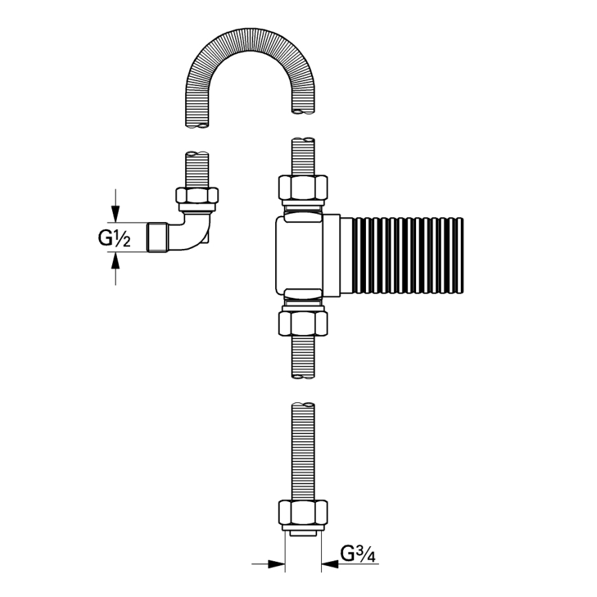 GROHE 28995000 - TALENTOFILL-liitäntäsarja DN 20, kiiltävä kromi