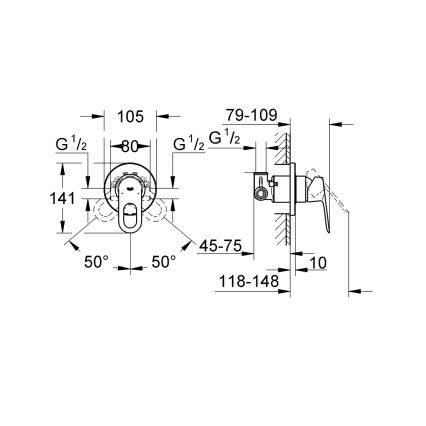 GROHE 29042000 - Suihkusekoitin BAULOOP kiiltävä kromi