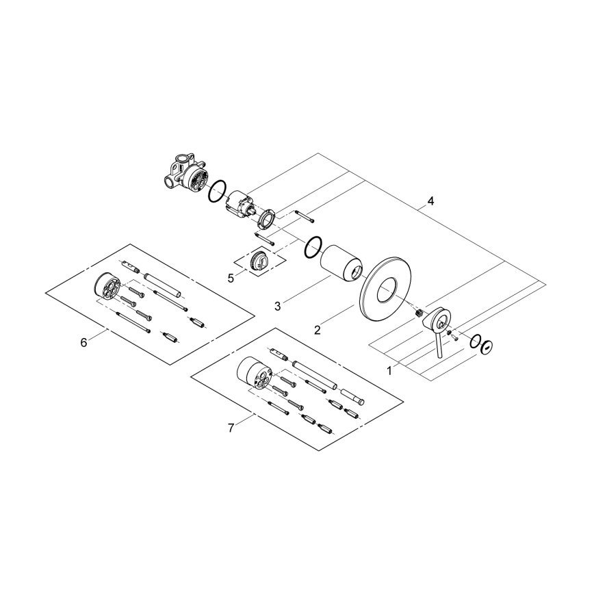 GROHE 29048000 - BAUCLASSIC-suihkuhana seinän sisään asennettavaksi, kiiltävä kromi