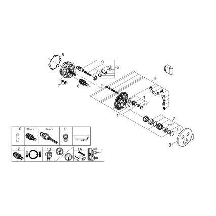 GROHE 29120000 - Termostaattinen uppoasennettava suihkuhana GROHTHERM SMARTCONTROL + kromattu pidike