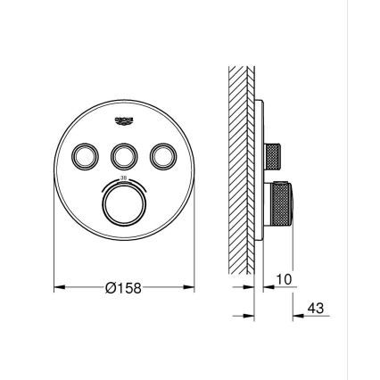 GROHE 29121GL0 - GROHTHERM SMARTCONTROL termostaatti, kultainen