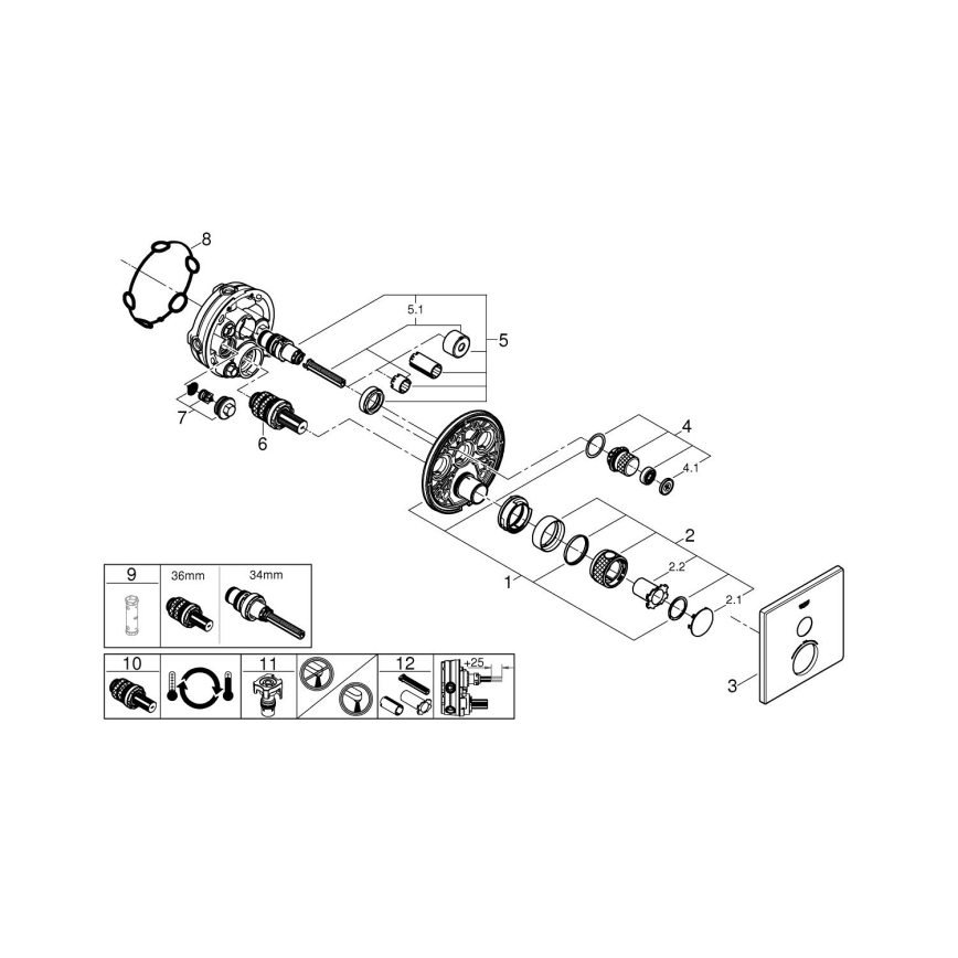 GROHE 29123000 - GROHTHERM SMARTCONTROL -termostaattinen suihkuhana, kromi