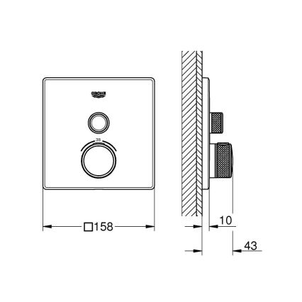 GROHE 29123000 - GROHTHERM SMARTCONTROL -termostaattinen suihkuhana, kromi