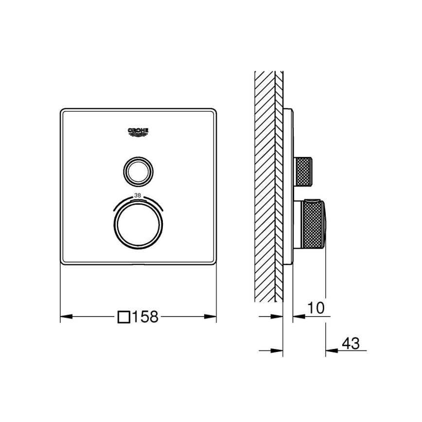 GROHE 29123000 - GROHTHERM SMARTCONTROL -termostaattinen suihkuhana, kromi